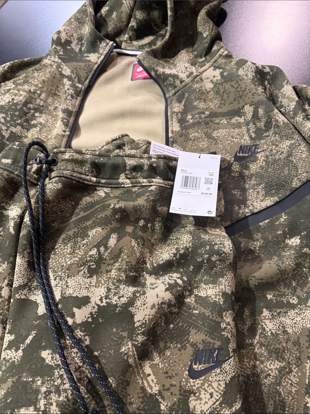 Nike Olive & Tan Camo Hoodie and Joggers Set